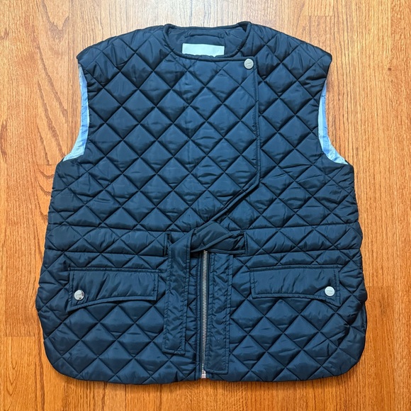Ganni Recycled Ripstop Quilt Vest in Sky Captain blue recycled polyester size 36 - Picture 4 of 16